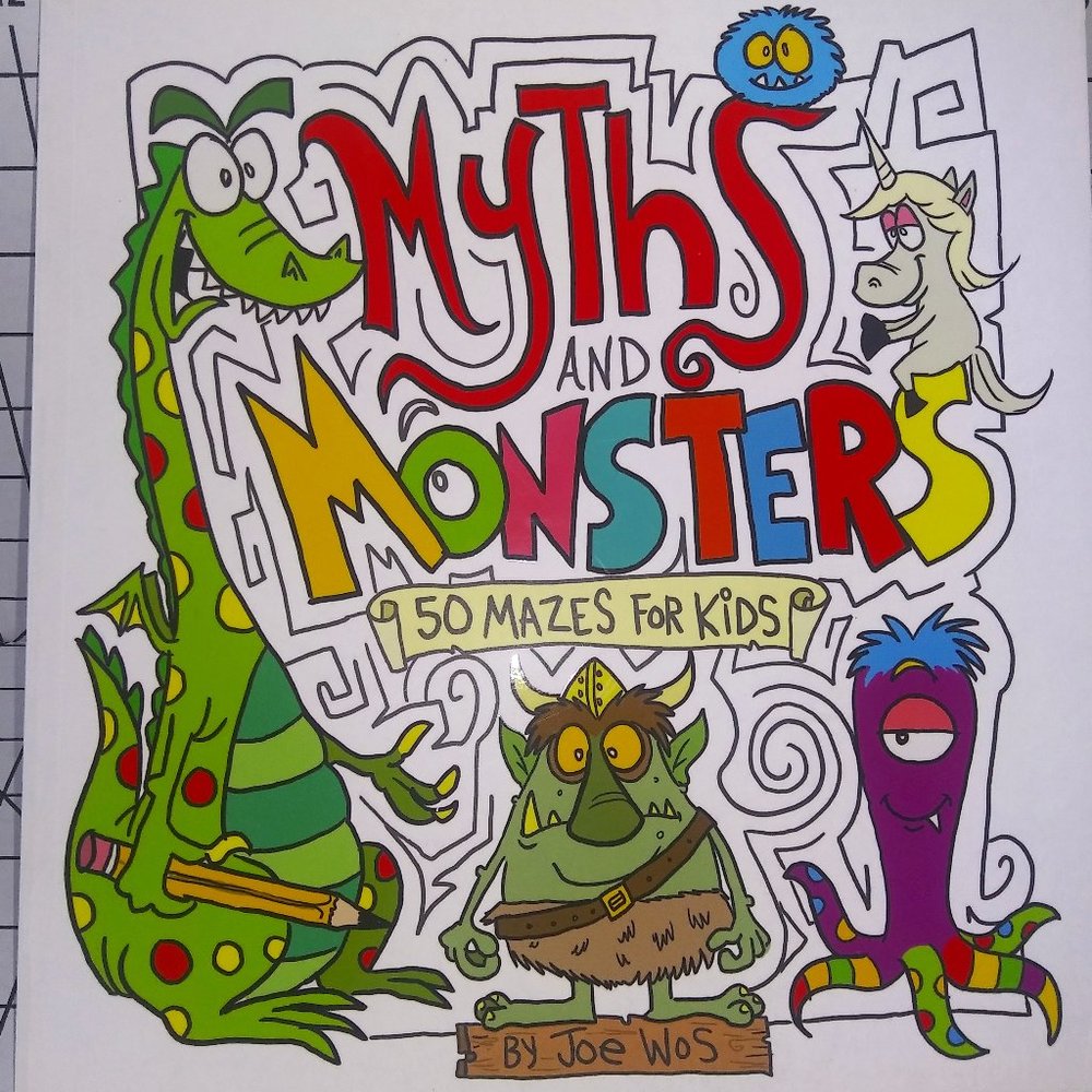 Myths and Monsters : 50 Mazes for Kids by Joe Wos (2017, Trade Paperback)